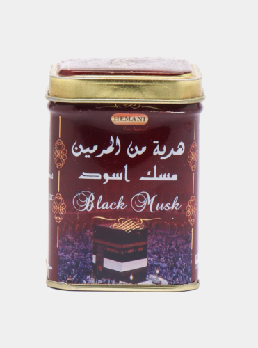 Твердые сухие духи в жестяной банке ( Black Musk Jamid) - черный мускус / 25гр., Hemani
